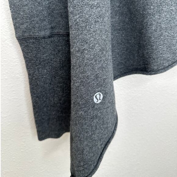 Lululemon Athletic Gray Tea Lounge Pullover Sweater Asymmetrical Hem 6 - Picture 7 of 10